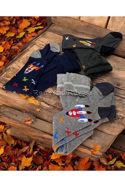 RENK YAPI RÜYASI Масажиращи чорапи за момче - 3 броя, 80% памук, чорапогащник