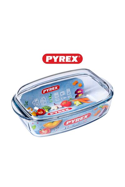 Pyrex Essential Casseroles Rectangular 6.5L - Glass Dish for Baking, Roasting, and Serving