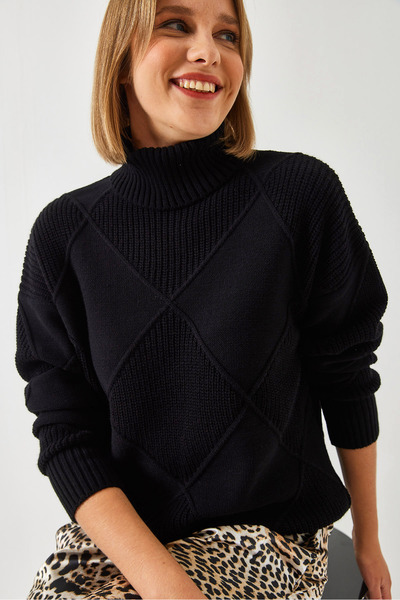 Bianco Lucci Pulover de damă cu gât tricotat 20246916