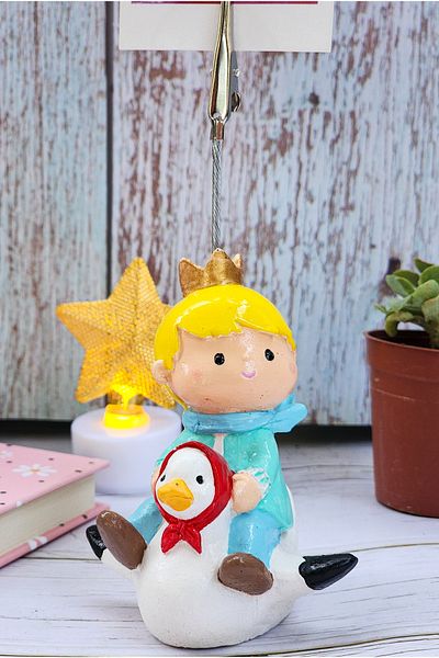 Rota Hediyelik Children's Note Holder Desktop Organizer - Little Prince and His Friend Goose, Photo Holder, Office Decoration