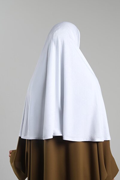 HÜRREM BONE Λευκό Πρακτικό έτοιμο κουμπωτό μαντήλι Hijab Viscose Practical Prayer Cover 2201_42