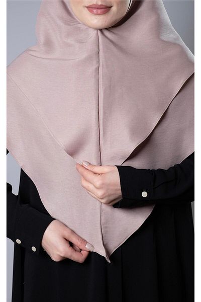 HÜRREM BONE Μπεζ Πρακτικό έτοιμο στο χέρι μαντήλι Hijab Βαμβακερό ύφασμα τζαζ διπλής στρώσης σταυρός Hijab 2304_12