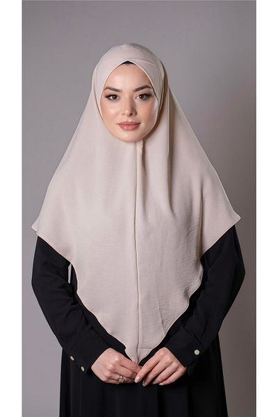 HÜRREM BONE Μπεζ Πρακτικό έτοιμο συμπλέκτη Hijab Φουλάρι Aerobin Υφασμάτινο Σταυρό Hijab 2307_12