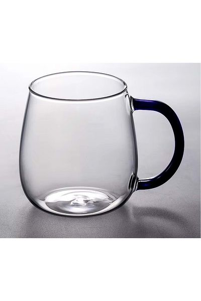 Jenisa Black Glass Tea Coffee Cup Cup - Heat Resistant, 350 ml 3845