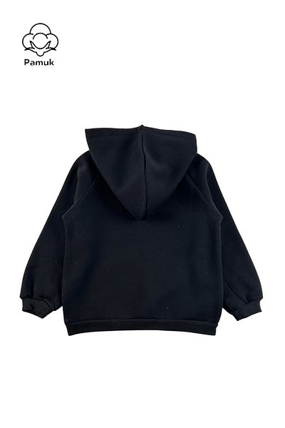 difa kids Fete Băieți Unisex Copii Iarnă Culoare Neagră Hanorac cu glugă cu mânecă lungă
