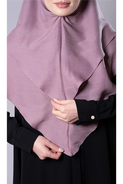 HÜRREM BONE Βιολετί Πρακτικό έτοιμο στο χέρι μαντήλι Hijab Βαμβακερό ύφασμα τζαζ διπλής στρώσης σταυρός Hijab 2304_21