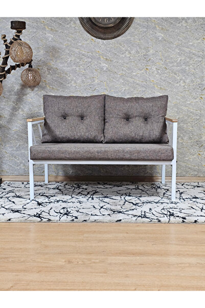 ZAFİR İkili Beyaz Boyalı Bahçe - Balkon - Mutfak Çay Seti Takımı Bahçe Koltuk...