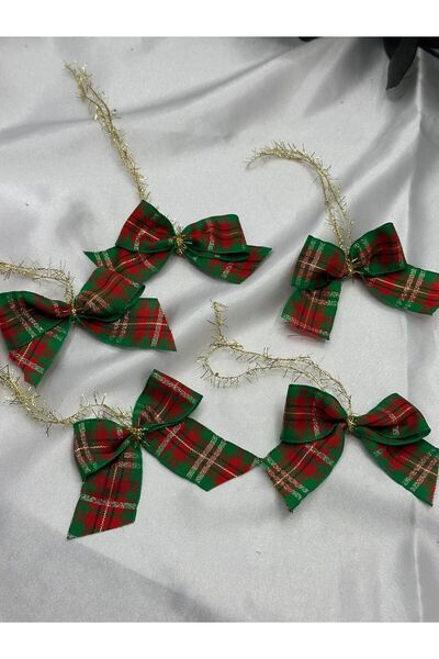 E Elmas 5pcs عيد الميلاد منقوشة القوس اليدوية شجرة الصنوبر زخرفة