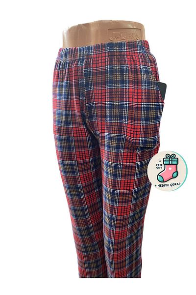 Ladytime Luxury Unisex Micro Suede Pajama Bottoms with Pockets and Socks Gift Cs2