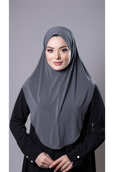 HÜRREM BONE Anthracite Practical Ready-Made Hijab Κασκόλ Άμμο Ύφασμα Απλό Hijab 2308_25