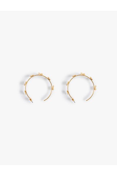 Koton Butterfly Hoop Earrings Steel