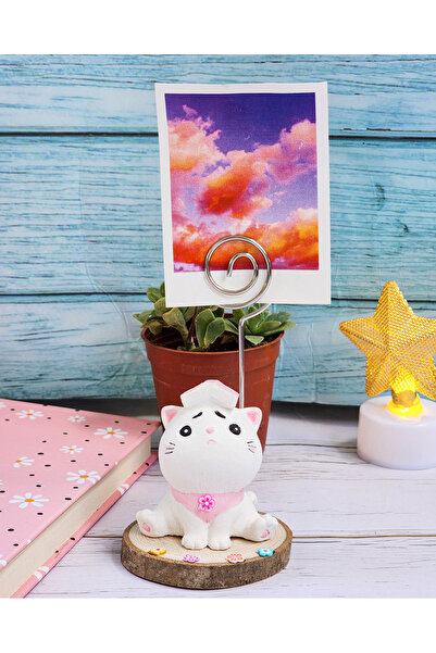 Rota Hediyelik Confused Sad Cat Note Holder Photo Holder Office Desktop Gift