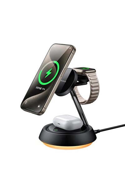 Mcdodo Ch-4952 15w 3in 1 Katlanabilir Manyetik Kablosuz Şarj Standı -