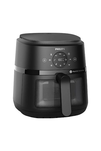 Philips مقلاة هوائية L-4.2L، 1500 واط، نافذة شفافة، 13 طريقة للطهي، 9 وظائف، أسود - NA220/00