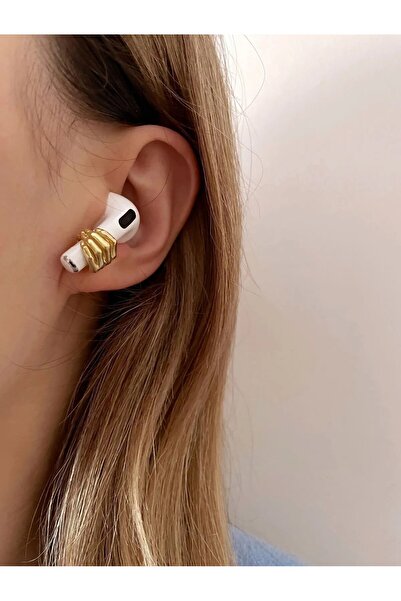 Ricco Jewellery 14 K Gold Kaplama 925 Ayar Gümüş Airpod Tutacağı Küpe