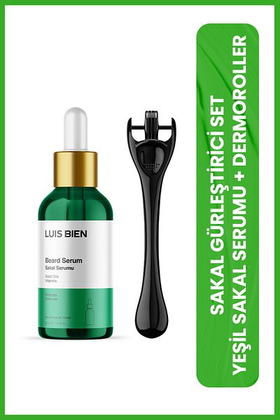 Luis Bien Green Beard Serum Set for Men to Help New Beard Formation in Sparse and Empty Areas