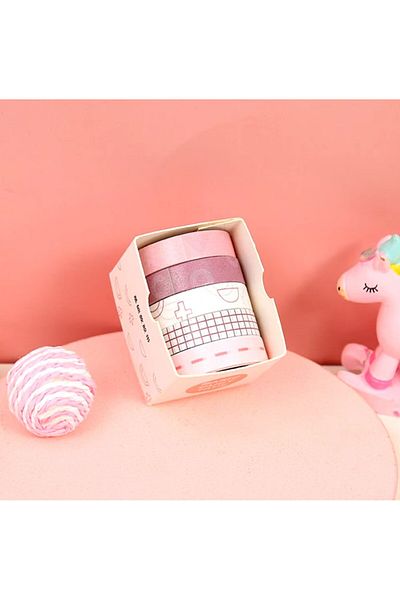 Limmy Vintage Washi Tape Tape Τυπωμένη αυτοκόλλητη ταινία με μοτίβο χαρτί κάλυψης 5 τμχ - Geometric N2