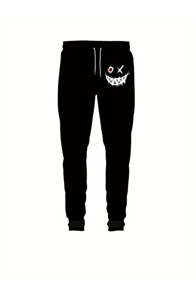 YOHO SPORT Eşofman Takımı Gülen yüz baskılı Unisex kışlık Kalın pamuklu Sweatshirt ve Eşofman altı 2' li set