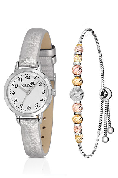 Polo Air Klasik Deri Kordon Kadın Kol Saati Dorika Bileklik Kombin Metalik Gü...