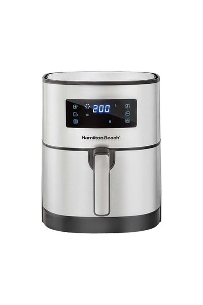 Hamilton Beach 1700W Digital Air Fryer with Non-Stick Basket Silver and Dark Grey 5.6 Liter 35075-ME