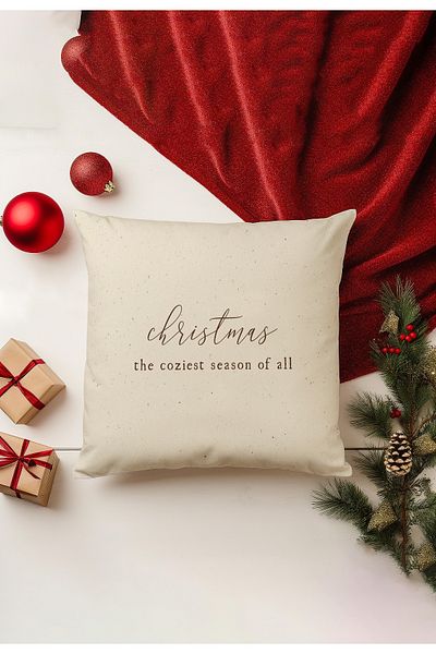 Filamente New Year Christmas Pattern - 4-Piece Throw Pillow Cover Set, Double Sided Digital Printed
