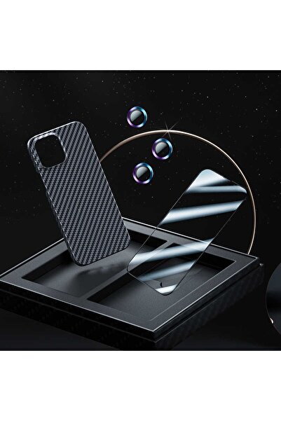 Benks Iphone 13 Pro Uyumlu Kılıf Magsafe Destekli Karbon Kılıf 3lü Set