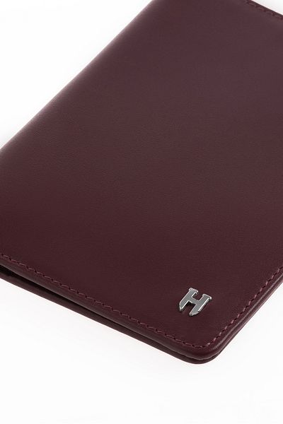 HELMBROOK Milton Genuine Leather Burgundy Unisex Handcrafted Rfid Protection Passport Cover