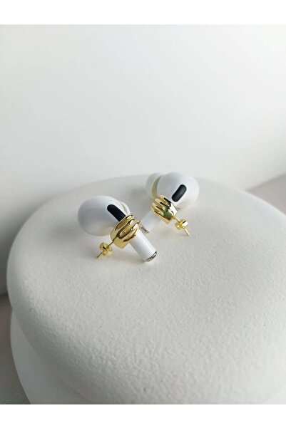 Ricco Jewellery 14 K Gold Kaplama 925 Ayar Gümüş Airpod Tutacağı Küpe