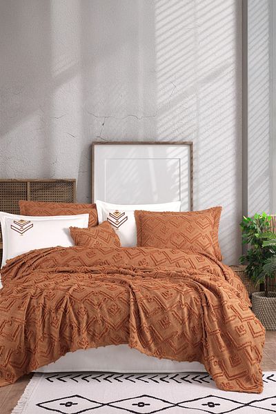 İyi Geceler İstanbul Good Night Istanbul Aztec Tile Double 100% Cotton Bedspread Set