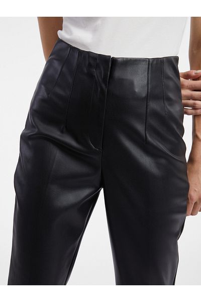 NEWLAKER Upright Pilot Raised Faux Leather Trousers