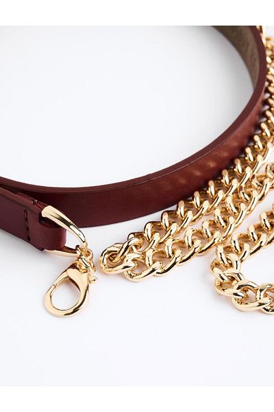Jimmy Key Brown Chain Detailed Belt