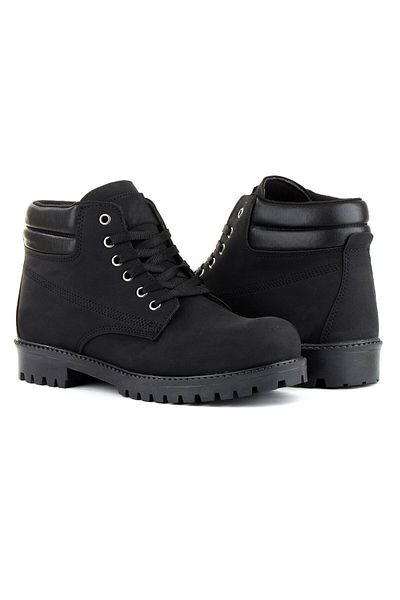 Evojean Μαύρες μπότες Unisex Nubuck Daily Cold Resistant
