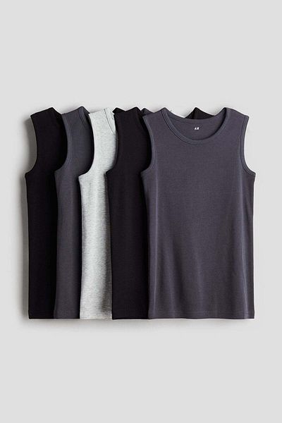 H&M 5-pack cotton vest tops