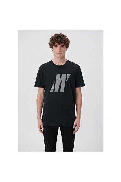 Mavi Ανδρικό μπλουζάκι με τυπωμένο μαύρο λογότυπο Pro Reflector M066000-900