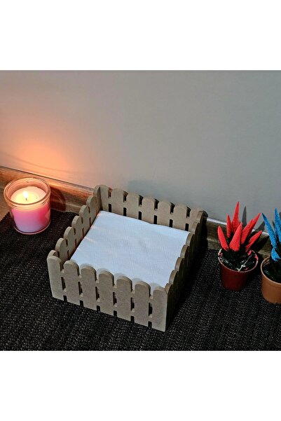 Tekir Mdf Box - Wooden Napkin Holder, Raw Hobby Painting Holder, Decorative, Multi-Purpose