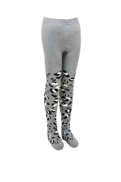 Emilakids Leopar Desenli Havlu Külotlu Çocuk Kışlık Çorap