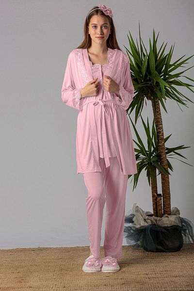 ByLohusa Effortt Pink Dressing Gown Maternity Pajama Set