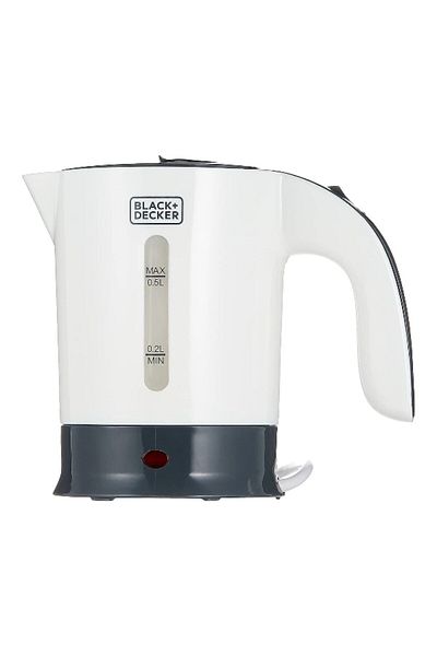 Black&Decker غلاية كهربائية 650 وات باللونين الأبيض والرمادي سعة 0.5 لتر
