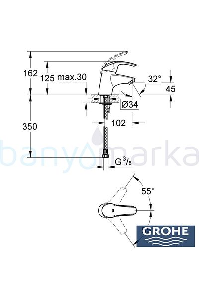 Grohe Eurosmart Sink Faucet, Matte Black - 324672433