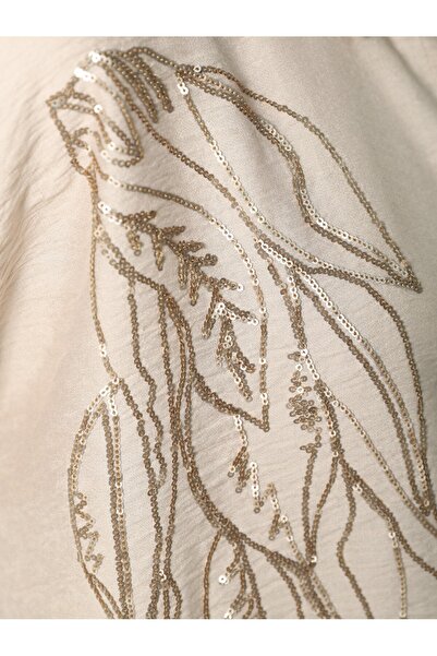 Modamorfo Sequined Leaf Patterned Shirt