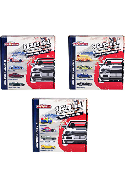 HOT WHEELS MAJORETTE 5 CARS İNCL. TUNİG PARTS İNCLUDET (SÜPRİZ GT-R R34)