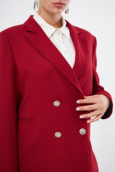 Mizalle Renkli Astarlı Kırmızı Ceket