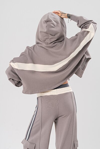 go gang own Γυναικείο φούτερ με κουκούλα DYG με ένθετο και λεπτομέρεια ρίγες