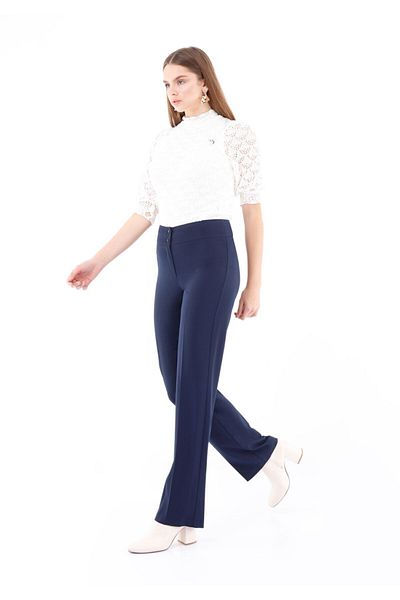 G-Line High Waist Pipe Leg Maxi Length Trousers