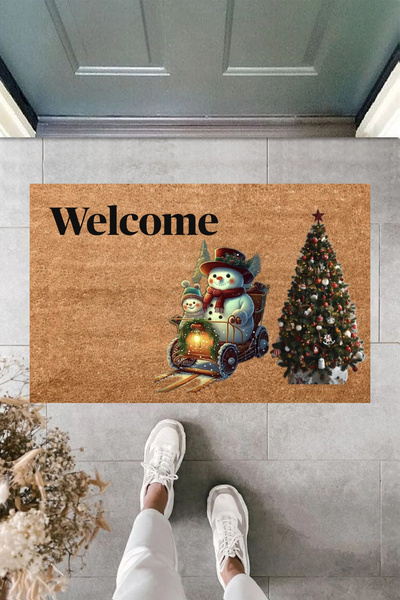 KARMAT Yılbaşı Süsü, Yılbaşı Teması, İç ve Dış Kapı Önü Paspası, Desenli Deko...