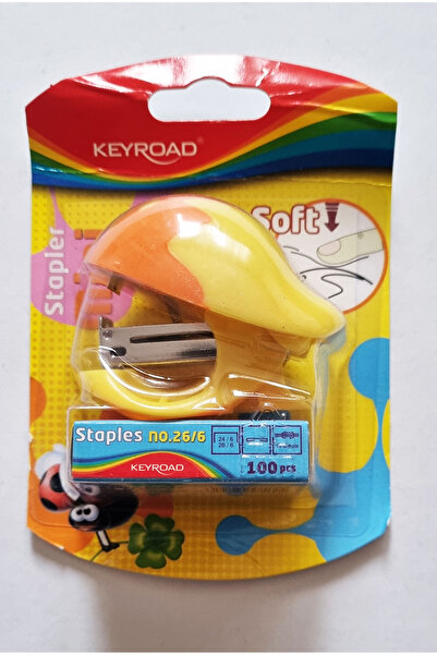 Modellino Tel Zımba Makinesi ve Teli Keyroad Mini Stapler Tel No:26/6 Tel Zımba Seti 6x6cm -  Sarı