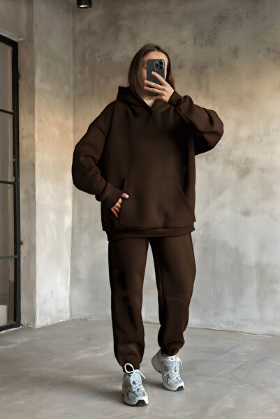 BayBayan Γυναικείο Σετ Φούτερ με κουκούλα 3 κλωστών με κουκούλα