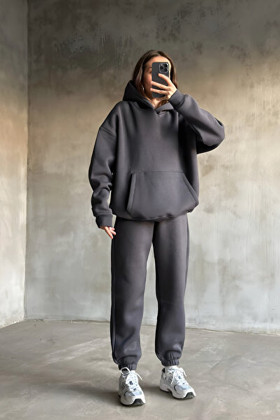 BayBayan Γυναικείο Σετ Φούτερ με κουκούλα 3 κλωστών με κουκούλα