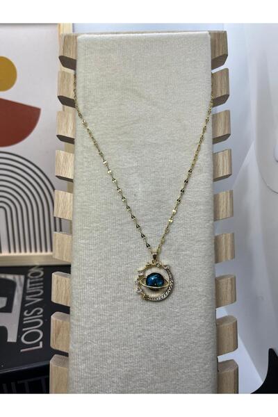 Store Steel Gold Planet Necklace