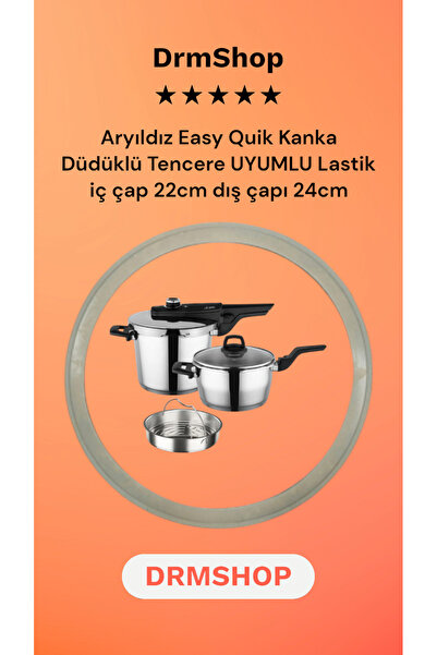 shopdrm DRM AR-YILDIZ Easy Quik Kanka  4-6 Lt Uyumlu Düdüklü Tencere Lastik K...